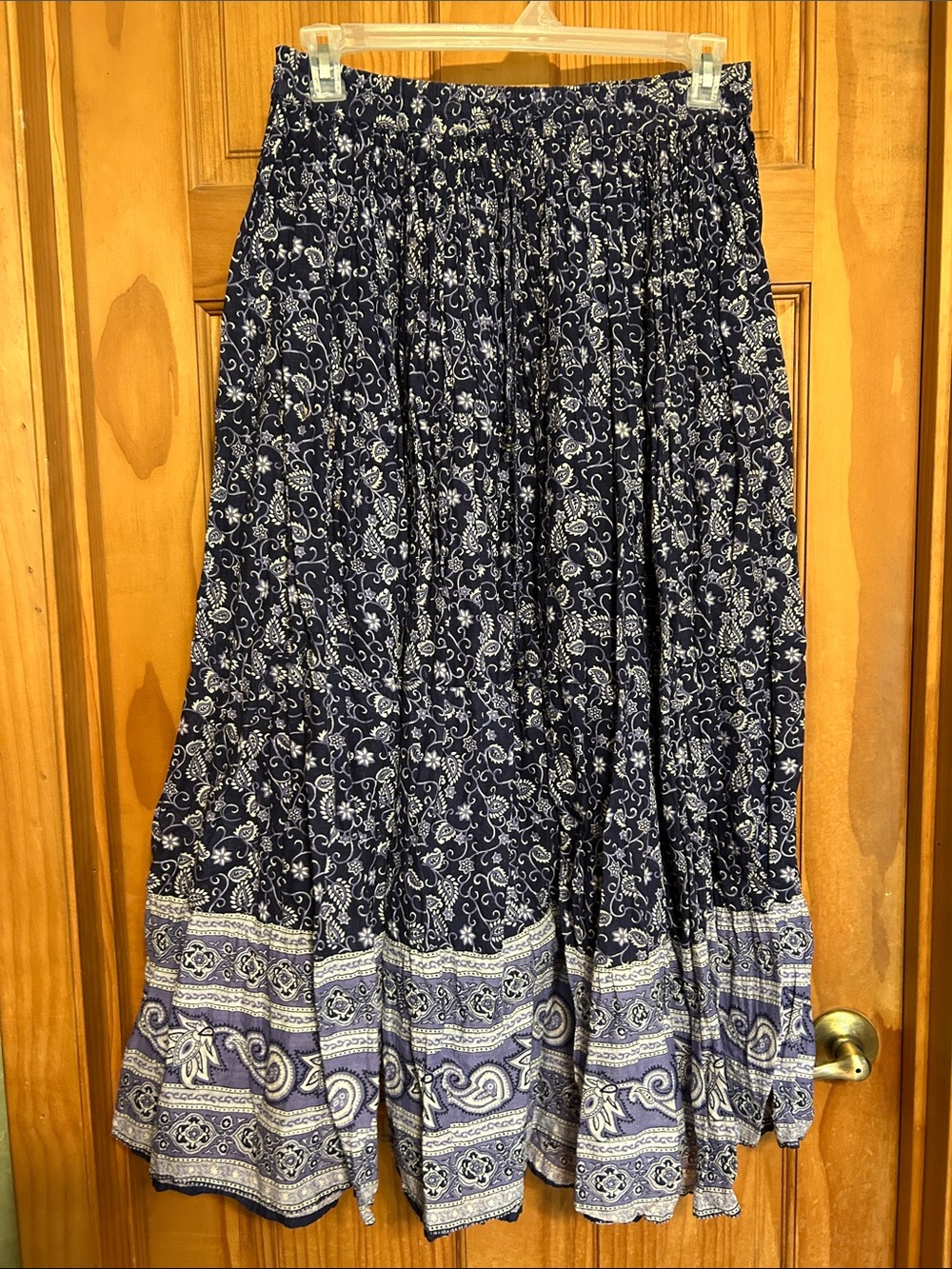 White Stag Boho Peasant Skirt Multi Colored Blue Size Medium